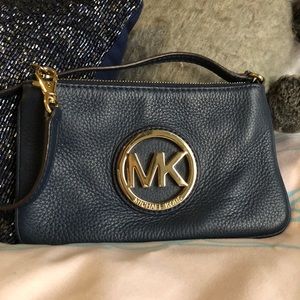 Michael Kors navy blue wristlet